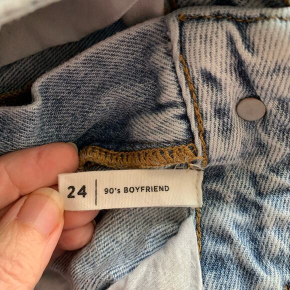 PacSun Boyfriend Jeans Light Blue Flower Graphic Sz 24 - Picture 9 of 16